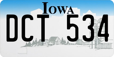 IA license plate DCT534