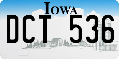IA license plate DCT536