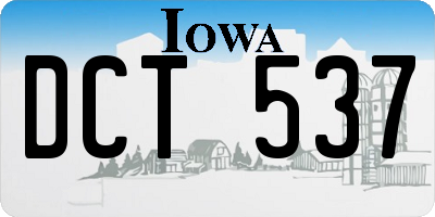 IA license plate DCT537
