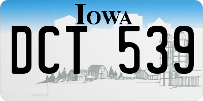 IA license plate DCT539