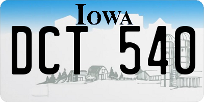 IA license plate DCT540