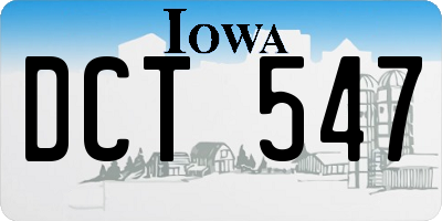 IA license plate DCT547