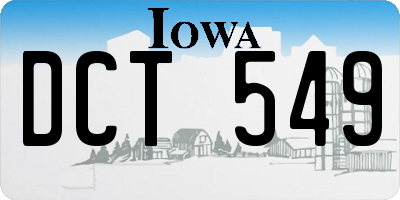 IA license plate DCT549