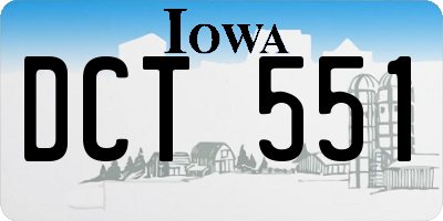 IA license plate DCT551