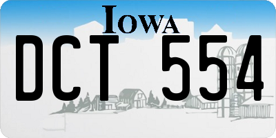 IA license plate DCT554