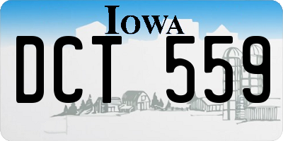 IA license plate DCT559