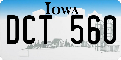 IA license plate DCT560