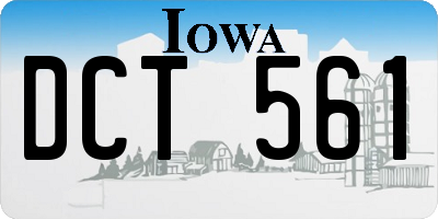IA license plate DCT561