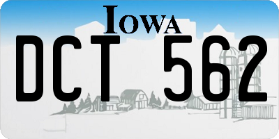 IA license plate DCT562