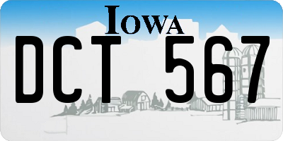 IA license plate DCT567