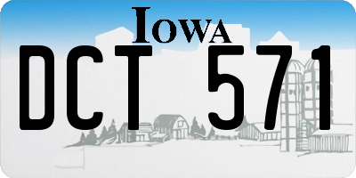 IA license plate DCT571