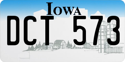 IA license plate DCT573