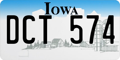IA license plate DCT574
