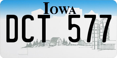 IA license plate DCT577