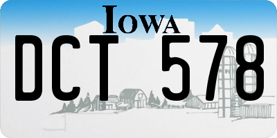IA license plate DCT578