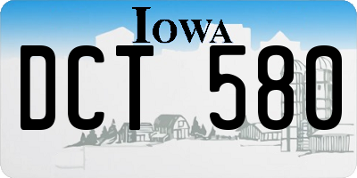 IA license plate DCT580
