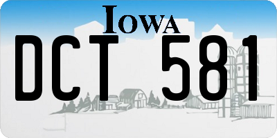 IA license plate DCT581