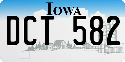 IA license plate DCT582