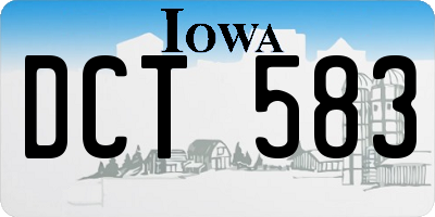 IA license plate DCT583
