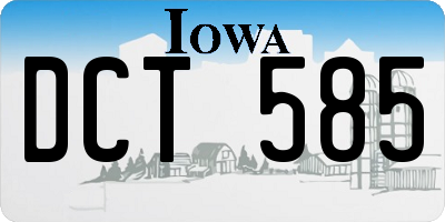 IA license plate DCT585