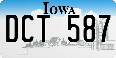 IA license plate DCT587