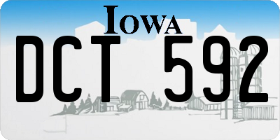 IA license plate DCT592