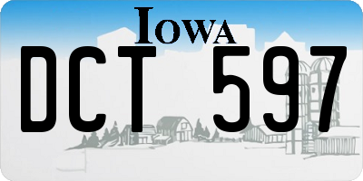 IA license plate DCT597
