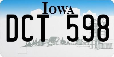 IA license plate DCT598