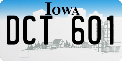 IA license plate DCT601
