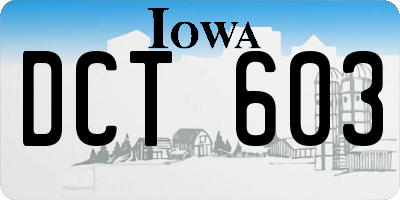 IA license plate DCT603