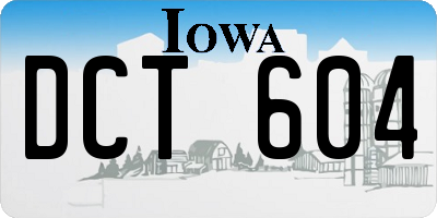 IA license plate DCT604