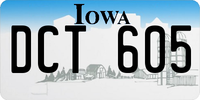 IA license plate DCT605