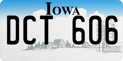 IA license plate DCT606