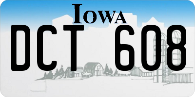 IA license plate DCT608