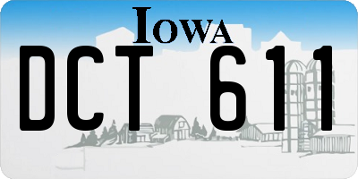 IA license plate DCT611
