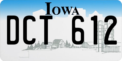 IA license plate DCT612