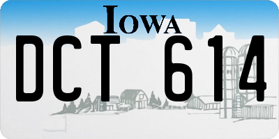 IA license plate DCT614