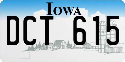IA license plate DCT615