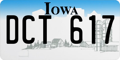 IA license plate DCT617