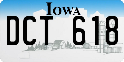 IA license plate DCT618