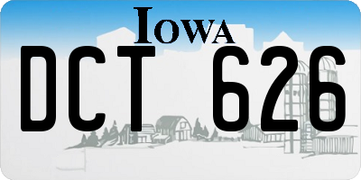 IA license plate DCT626
