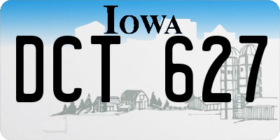 IA license plate DCT627