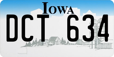 IA license plate DCT634