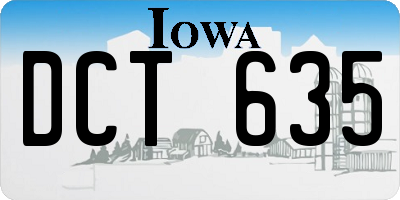 IA license plate DCT635