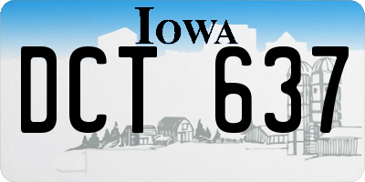 IA license plate DCT637
