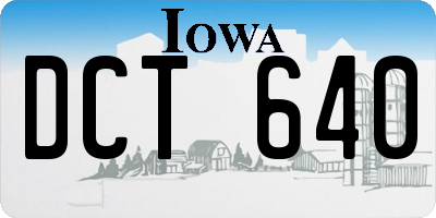 IA license plate DCT640