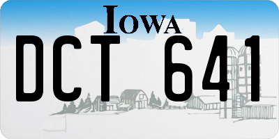 IA license plate DCT641