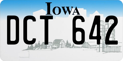 IA license plate DCT642