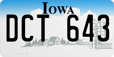 IA license plate DCT643