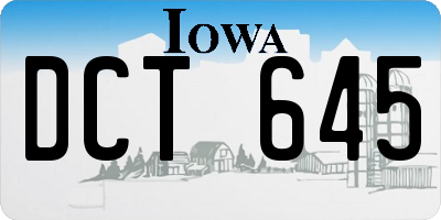 IA license plate DCT645